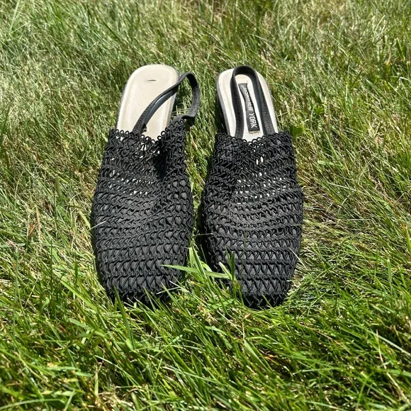 Black Mule Sandal Heels - Picture 2 of 5